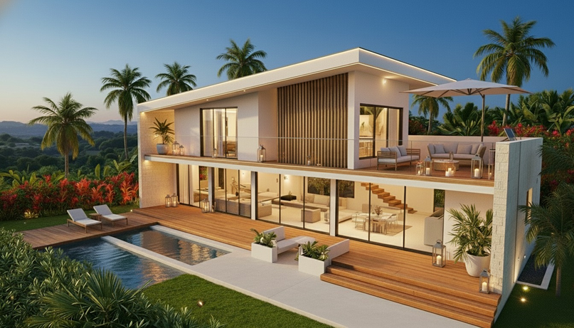 Villa Rio San Juan - Modern two-level villa with contemporary tropical design